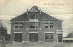 c1910 Rochester New Hampshire New Fire Station occupation Postcard 25-11335