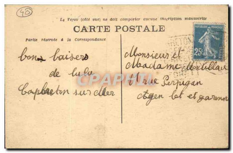 Capbreton Old Postcard Heavy seas