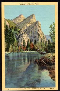 California YOSEMITE NATIONAL PARK The Three Brothers Yosemite Valley LINEN