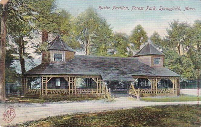 Massachusetts Springfield Rustic Pavilion Forest Park 1906
