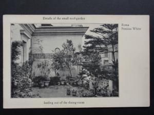 Italy: ROMA - Pension White, Small Roof Garden from Dining Room - Old Postcard