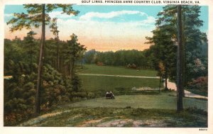 Vintage Postcard 1929 Golflinks Princess & Country Club Virginia Beach Virginia