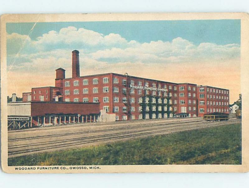 Bent Corner W-Border FACTORY SCENE Owosso - Near Lansing & Saginaw MI c7049