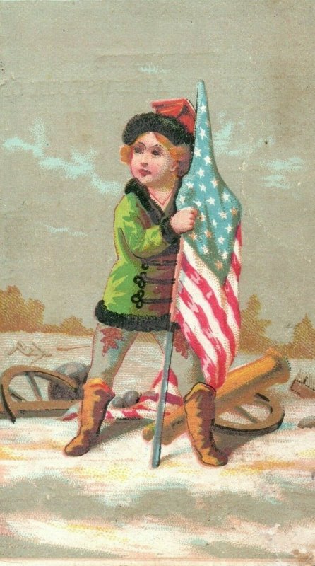 C. Daisz's Groceries Winter Cannon U.S. Flag Child Snow Z8