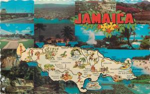 Jamaica West Indies map & multi views jamaican coastline Palisadoes airport