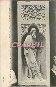 Postcard Old Cathedral of Reims Figure and Low Relief decorating the wall of ...