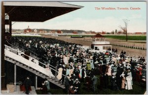 Vintage The Woodbine Toronto Canada Horse Racing Litho Postcard H81