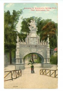 DE - Wilmington. Brandywine Springs Park, Entrance ca 1911