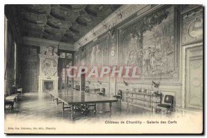 Old Postcard Chateau de Chantilly Gallery Deer