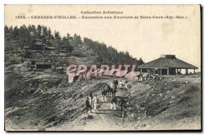 Old Postcard Cabanes Vieilles Excursion to surroundings Peira Cava Alp March