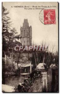 Postcard Old Verneuil edges of the city's graves view taken weir