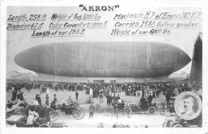 AKRON Ohio Blimp 1965 Souvenir Postcard from Rubber City Stamp Club