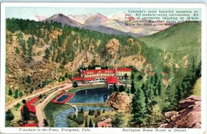 Evergreen Colorado Burlington Route National Park Lines Postcard