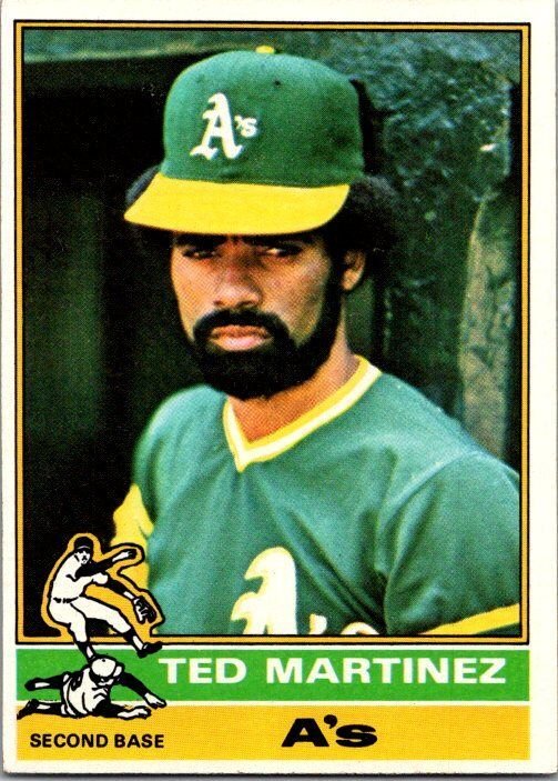 1976 Topps Baseball Card Ted Martinez Oakland Athletics sk13380