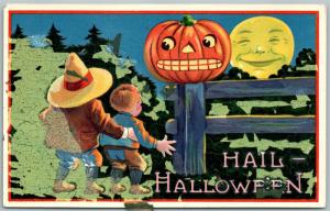 HAIL HALLOWEEN ANTIQUE POSTCARD