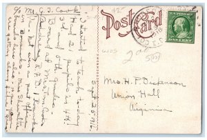 1916 Federal Building And Post Office Horse Wagon Roanoke Virginia VA Postcard