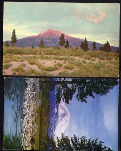 (2) California MT. SHASTA Sunset Mount Shasta - Chrome