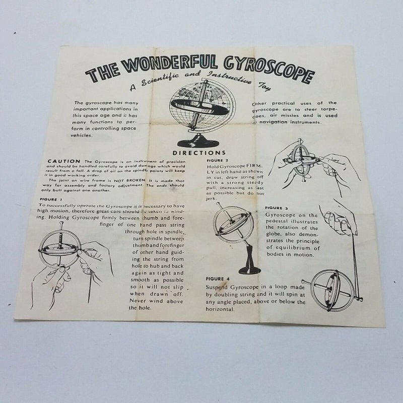 Vintage Chandler The Wonderful Gyroscope w Box & Instruction Sheet