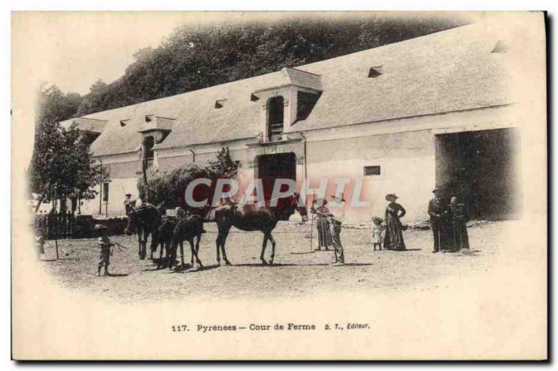 Postcard Pyrenees Old Farmyard Horse