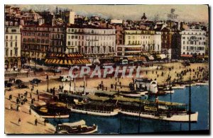 Old Postcard Marseille Port and Quai des Belges