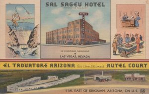 Postcard Sal Sageu Hotel Las Vegas Nevada + El Trouatore AZ