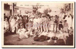 Tunisia Tunis Old Postcard Snake charmers