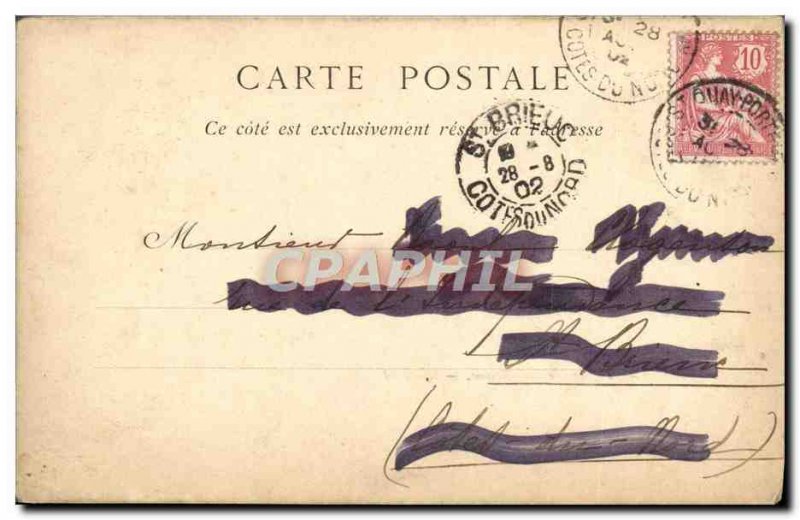 Old Postcard Roscoff The Beach Rock Krum