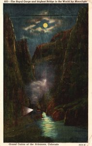 Vintage Postcard 1942 The Royal Gorge and Highest Bridge Grand Canon Colorado CO