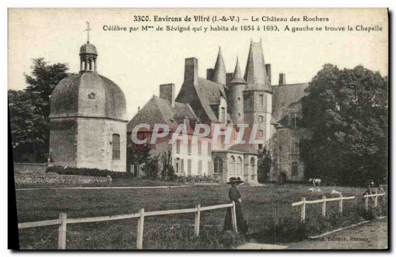 Old Postcard around Vitre Chateau des Rochers