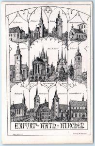 ERFURT, THURINGIA Germany   Multi View ERFURT KATH KIRCHEN   Postcard