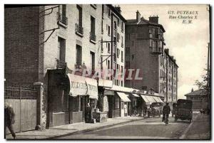 Old Postcard Puteaux Street Charles X