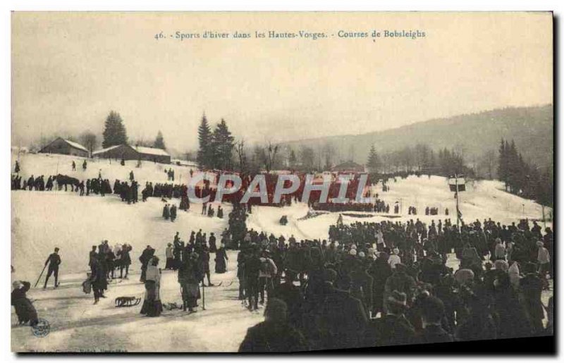 Old Postcard of Sports & # 39hiver Vosges Ski Races bobsleigh