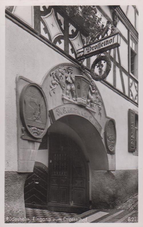 Rudesheim Eingang Zum Drusselhof Entrance Real Photo German Postcard