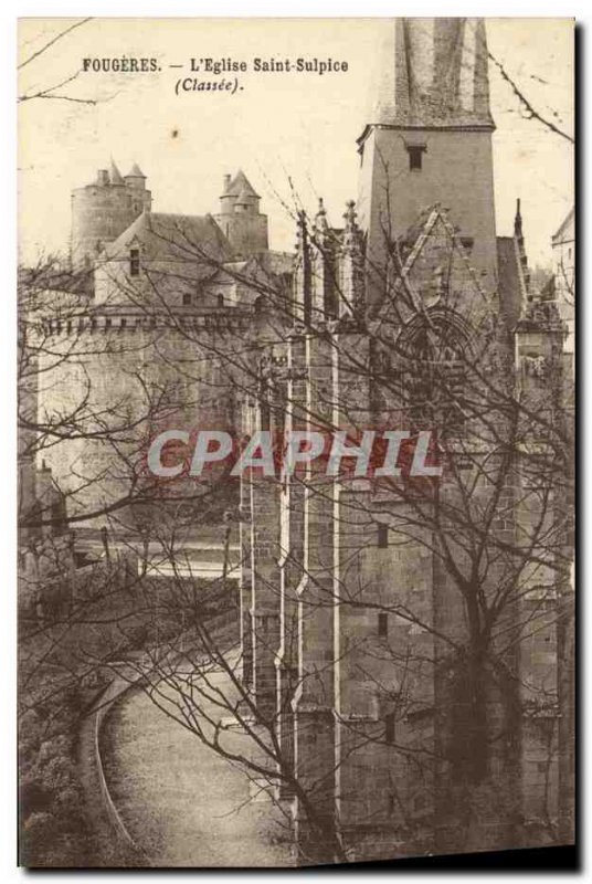 Old Postcard Fougeres The Saint Sulpice Church