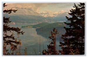 Indian Arm From Burnaby Mountain Burnaby BC Canada UNP Chrome Postcard B19