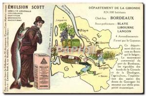 Postcard Old Emulsion Scott Poisson Department Gironde Bordeaux Blaye Libourn...