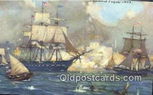 USF Consitution In Harbor Of Tripoli Sail Boat Postcard Post Card  USF Consit...