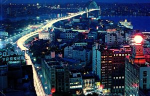 Australia Panoramic View of Sydney At Twilight Postcard 09.91