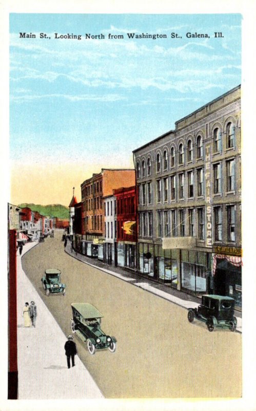 Illinois Galena Main Street Looking North From Washington Street