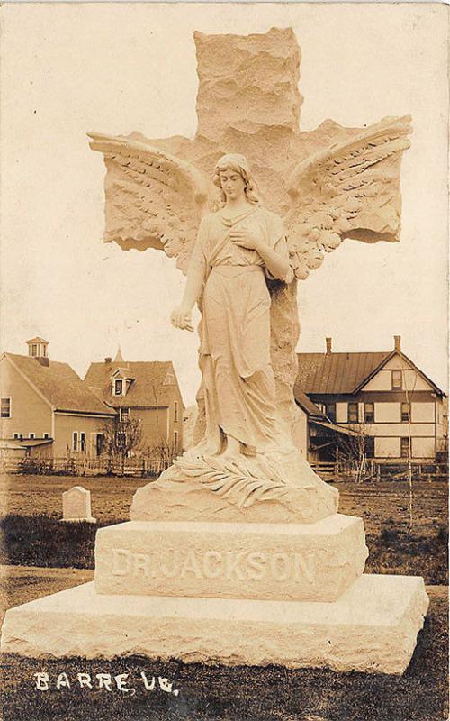 Barre VT Dr Jackson Statue RPPC Postcard