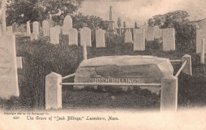 Vintage Postcard 1905 The Grave of Josh Billings Lanesboro Massachusetts MA