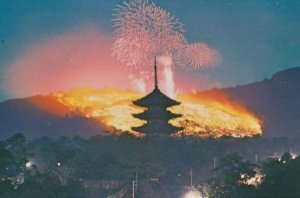 Wakakusa Hill Nara Japan Japanese Postcard