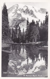 Washington Rainier National Park Mount Rainier and Fairy Pool Real Photo