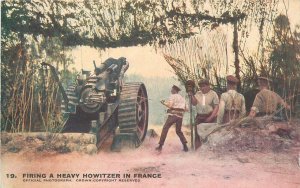 Postcard C-1915 WW1 Military Firing heavy Howitzer France #19  23-978