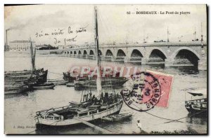 Postcard Old Stone Bridge Bordeaux Le Boat