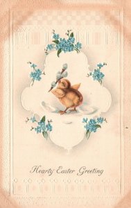 Hearty Easter Greeting Holiday Eastertide Wishes Card Vintage Postcard 1917