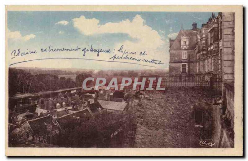 Saint Aignan Old Postcard General view and castle