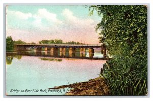 Bridge to East Side Park Paterson NJ New Jersey UNP DB Postcard V11