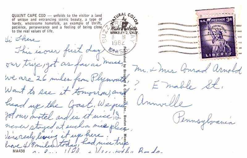 Postcard MAP SCENE Cape Cod Massachusetts MA AT3834