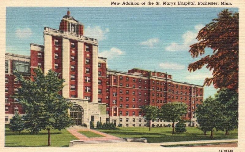 Vintage Postcard 1946 New Addition Of Saint Mary's Hospital Rochester Minnesota